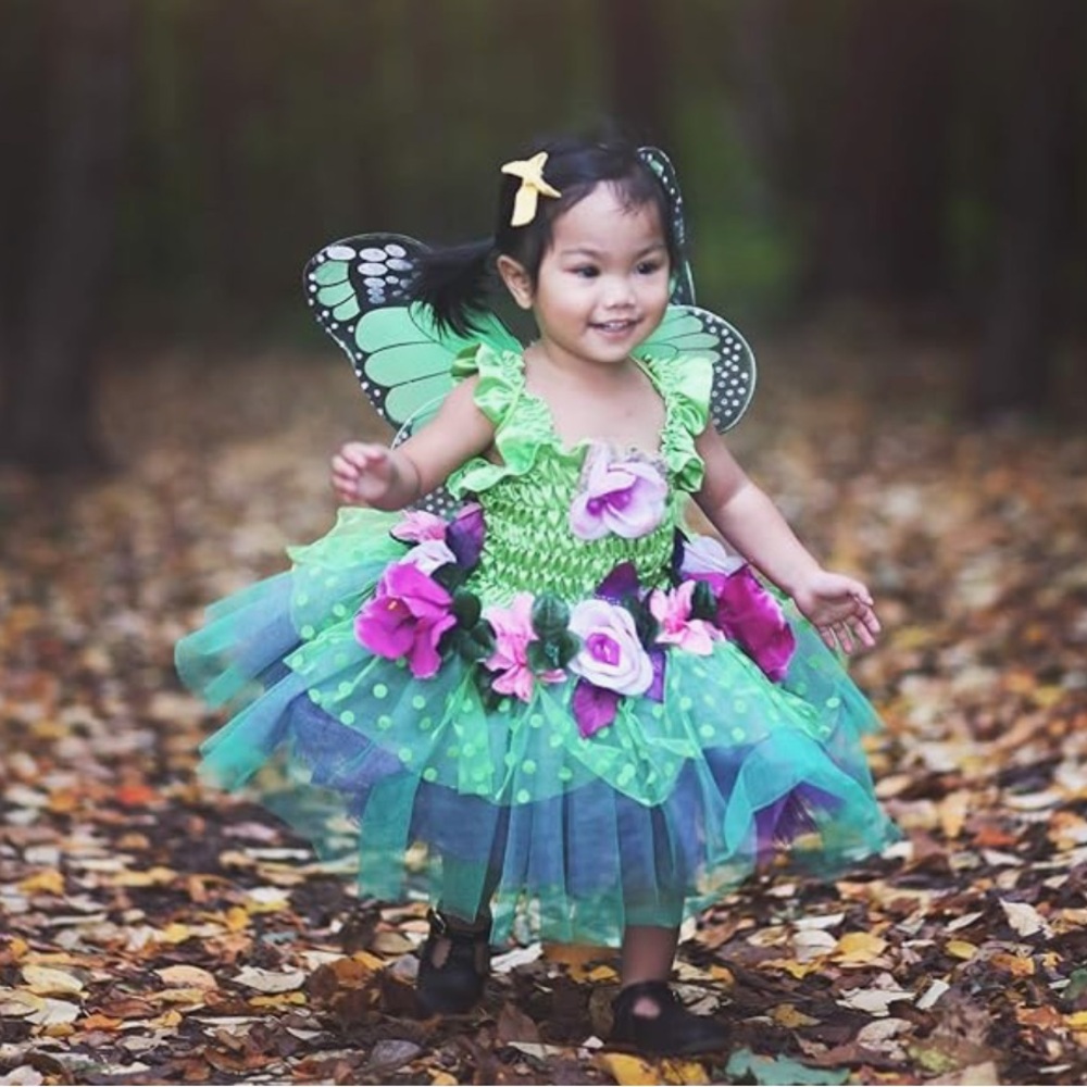Great Pretenders Green Butterfly Flower Fairy Tutu Costume for Kids